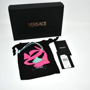 Versace Fish Calf Leather Bag Charm in Dragon Fruit Sea Green NIB